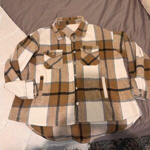 Plaid Button-Up Shirt Jacket